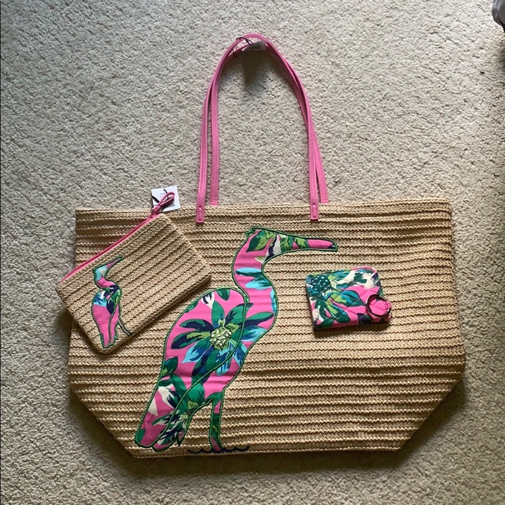 Vera Bradley Tote, pouch and ID wallet.